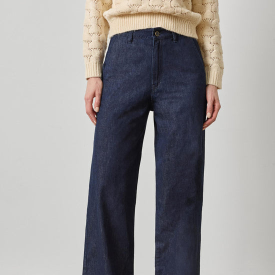 Denim Trouser Womens Pant Dark Wash Blue A1