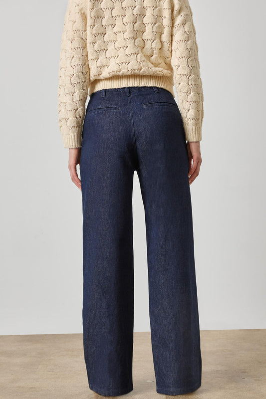 Denim Trouser Womens Pant Dark Wash Blue A2