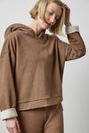 Drop Shoulder Hoodie Sweatshirt in color Cocoa Heather Image A3