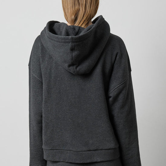 Drop Shoulder Hoodie Sweatshirt in color Graphite Heather Image A2