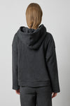 Drop Shoulder Hoodie Sweatshirt in color Graphite Heather Image A2