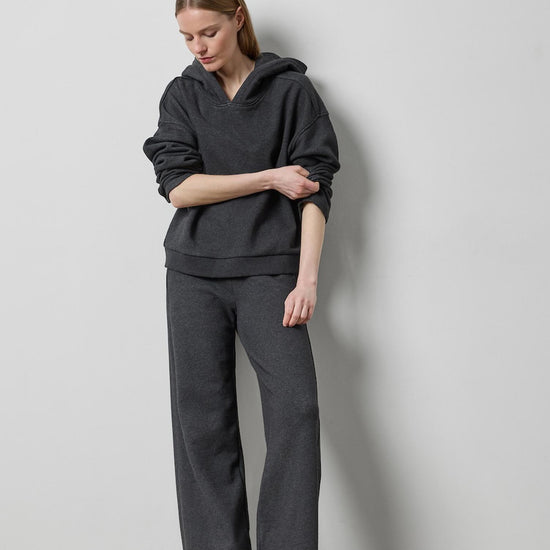 Drop Shoulder Hoodie Sweatshirt in color Graphite Heather Image A3
