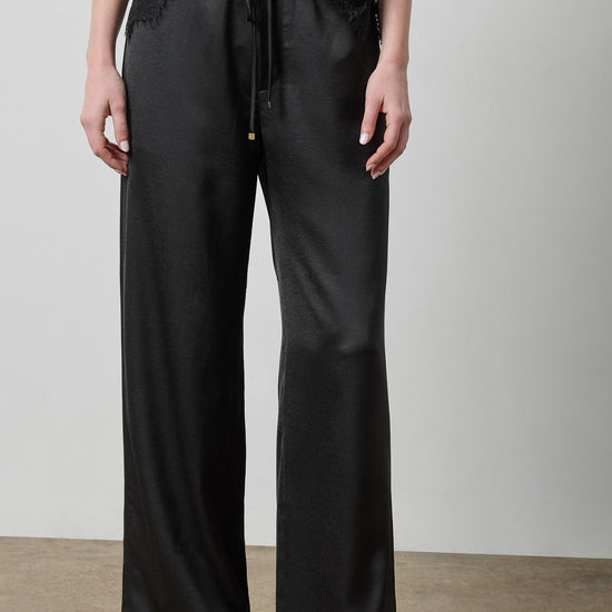 Crepe Satin Trouser in color Black Image A1
