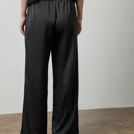 Crepe Satin Trouser in color Black Image A2
