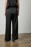 Crepe Satin Trouser in color Black Image A2
