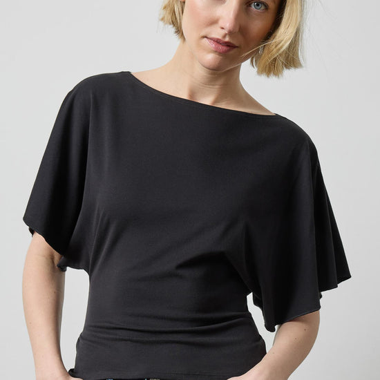 Tie Back Dolman Top Womens Top Black A1