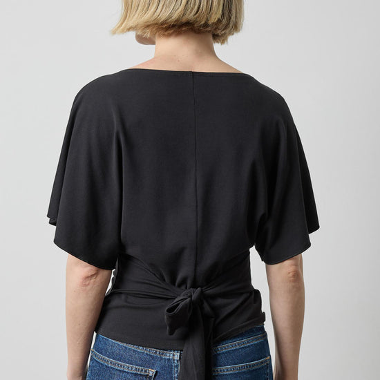 Tie Back Dolman Top Womens Top Black A2