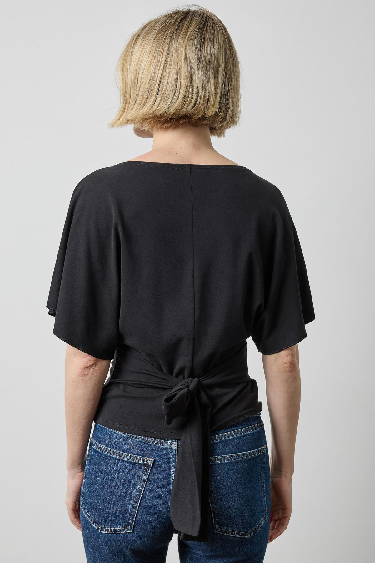 Tie Back Dolman Top Womens Top Black A2