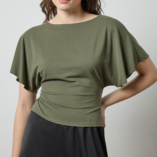Tie Back Dolman Top Womens Top Fir A1