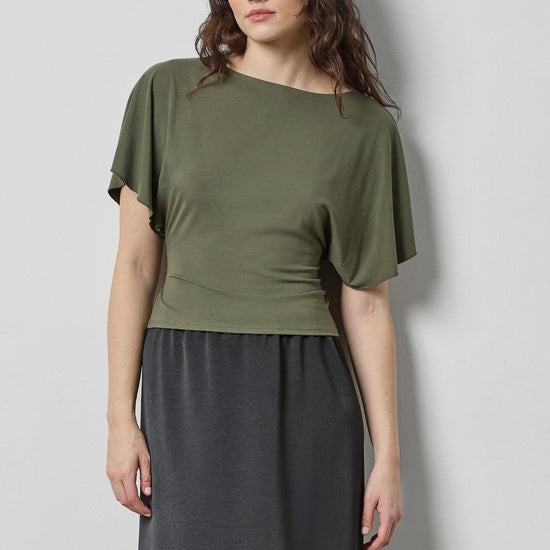 Tie Back Dolman Top Womens Top Fir A3