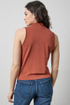 Drape Neck Sleeveless Top in color Spice Image A2