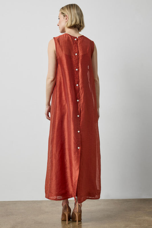 Sheer Column Overlay Dress in color Spice Sheer Image A2