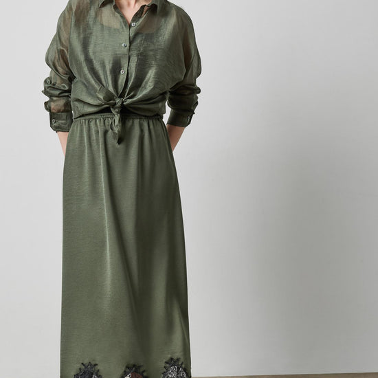 Sheer Dolman Button Down in color Fir Sheer Image A0