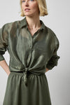 Sheer Dolman Button Down in color Fir Sheer Image A1