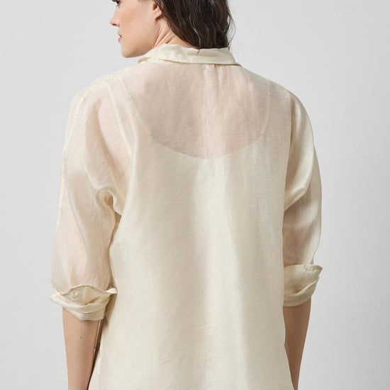 Sheer Dolman Button Down in color Porcelain Sheer Image A2