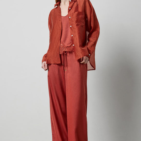 Sheer Dolman Button Down in color Spice Sheer Image A0