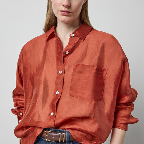 Sheer Dolman Button Down in color Spice Sheer Image A1