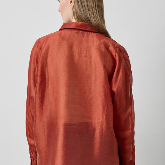 Sheer Dolman Button Down in color Spice Sheer Image A2