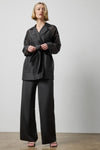 Sheer Notch Collar Cardigan in color Black Sheer Image A0