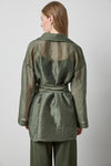 Sheer Notch Collar Cardigan in color Fir Sheer Image A2