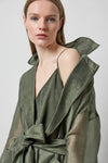 Sheer Notch Collar Cardigan in color Fir Sheer Image A3