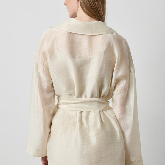 Sheer Notch Collar Cardigan in color Porcelain Sheer Image A2