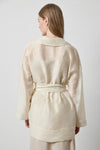Sheer Notch Collar Cardigan in color Porcelain Sheer Image A2