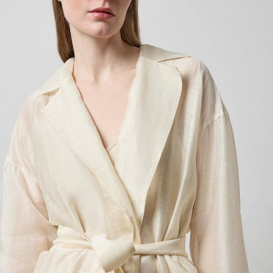 Sheer Notch Collar Cardigan in color Porcelain Sheer Image A3