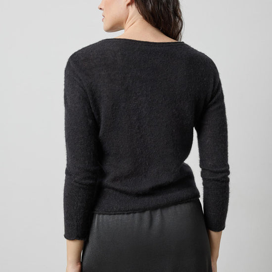 Featherweight Bateau Sweater in color Black Image A2