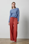 Featherweight Bateau Sweater in color Lapis Image A0