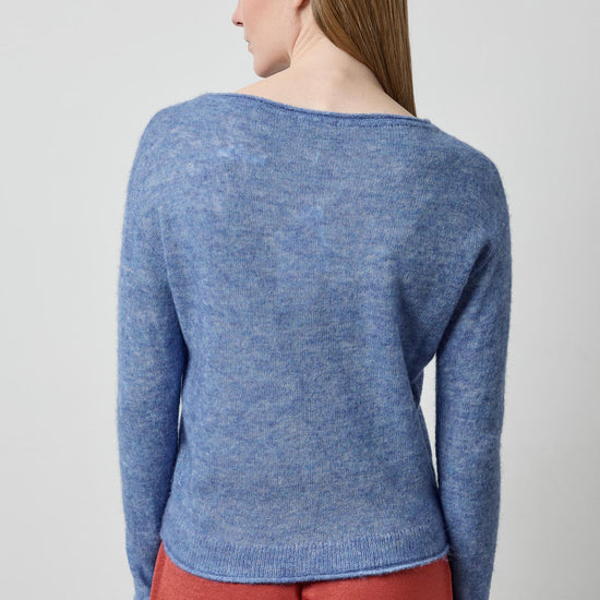 Featherweight Bateau Sweater in color Lapis Image A2