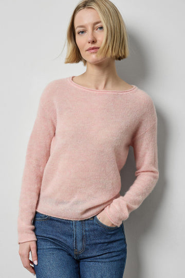 Featherweight Bateau Sweater in color Petal Image A1