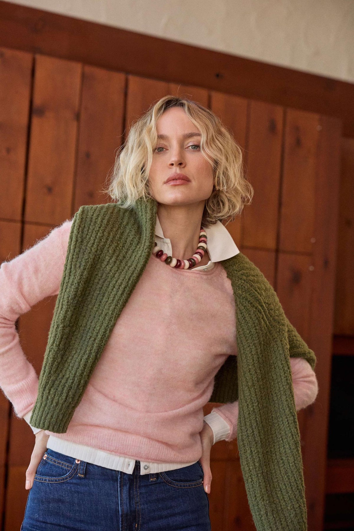 Featherweight Bateau Sweater in color Petal Image C2