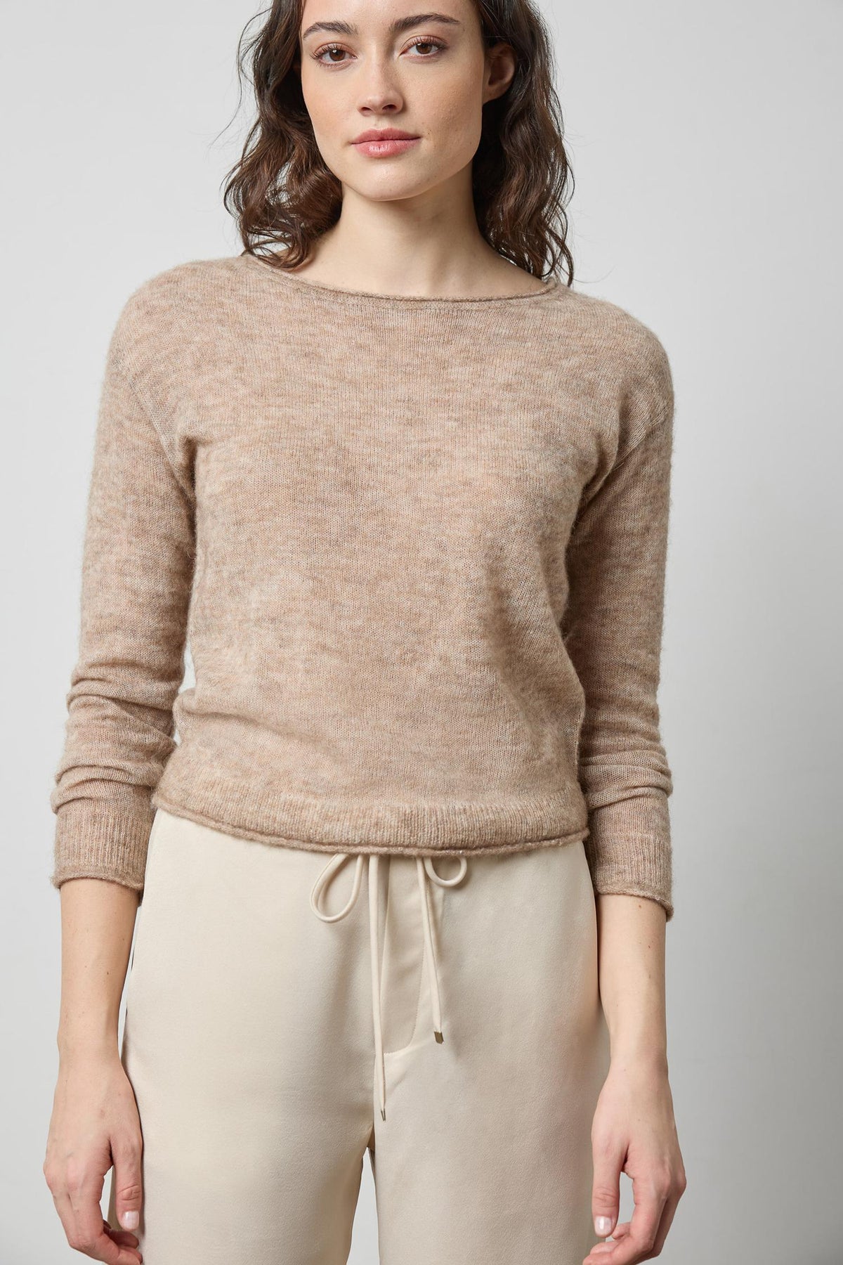 Featherweight Bateau Sweater in color Sable Image A1