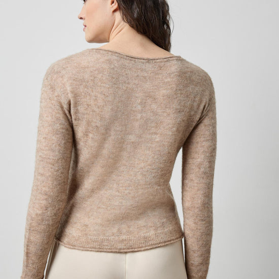 Featherweight Bateau Sweater in color Sable Image A2