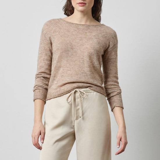 Featherweight Bateau Sweater in color Sable Image A3