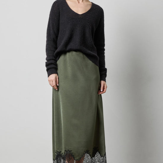 Featherweight V-Neck Sweater in color Black Image A0