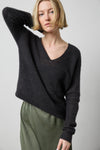 Featherweight V-Neck Sweater in color Black Image A1