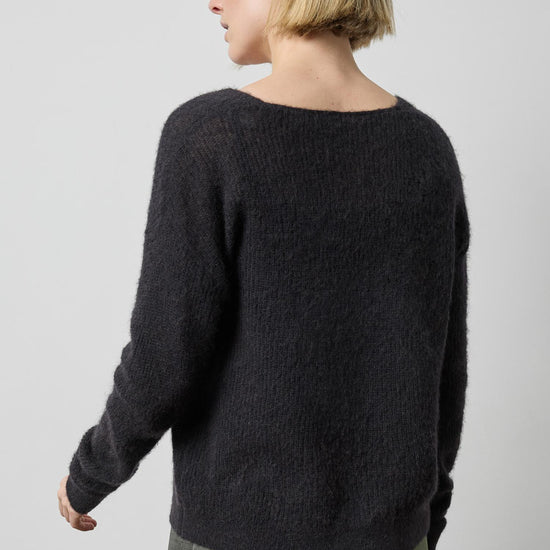 Featherweight V-Neck Sweater in color Black Image A2