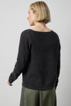 Featherweight V-Neck Sweater in color Black Image A2