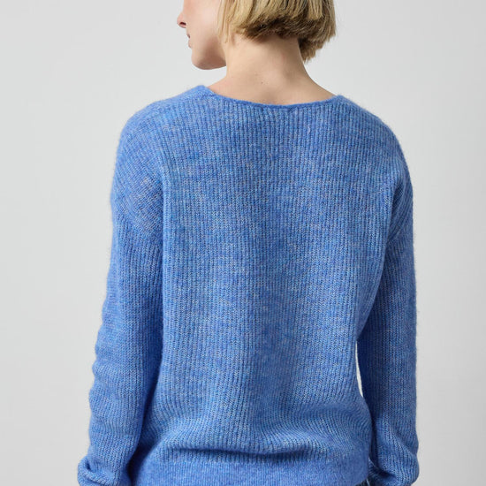Featherweight V-Neck Sweater in color Lapis Image A2