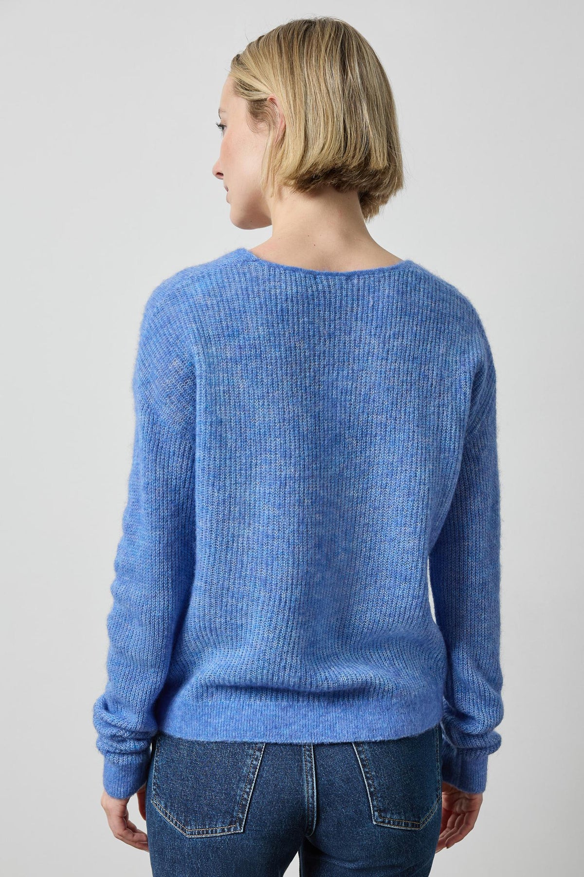 Featherweight V-Neck Sweater in color Lapis Image A2