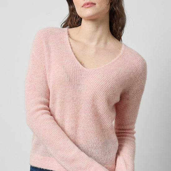 Featherweight V-Neck Sweater in color Petal Image A1