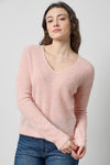 Featherweight V-Neck Sweater in color Petal Image A1