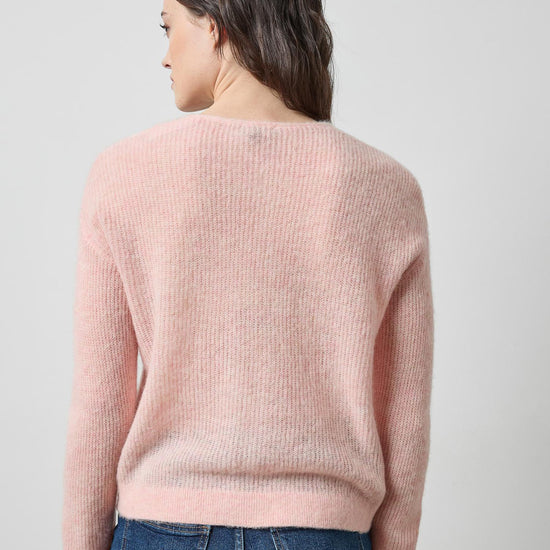 Featherweight V-Neck Sweater in color Petal Image A2