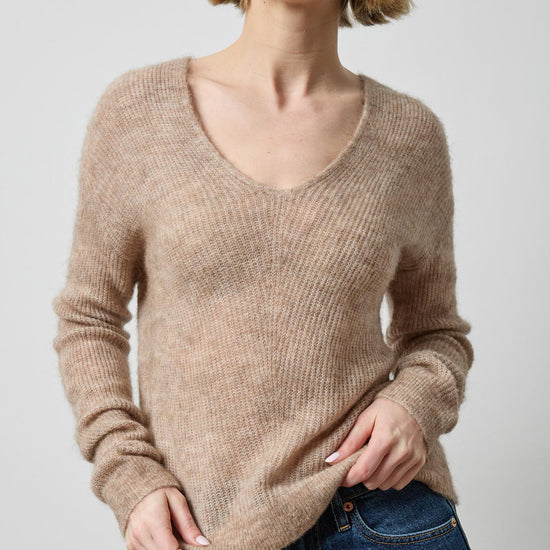 Featherweight V-Neck Sweater in color Sable Image A1