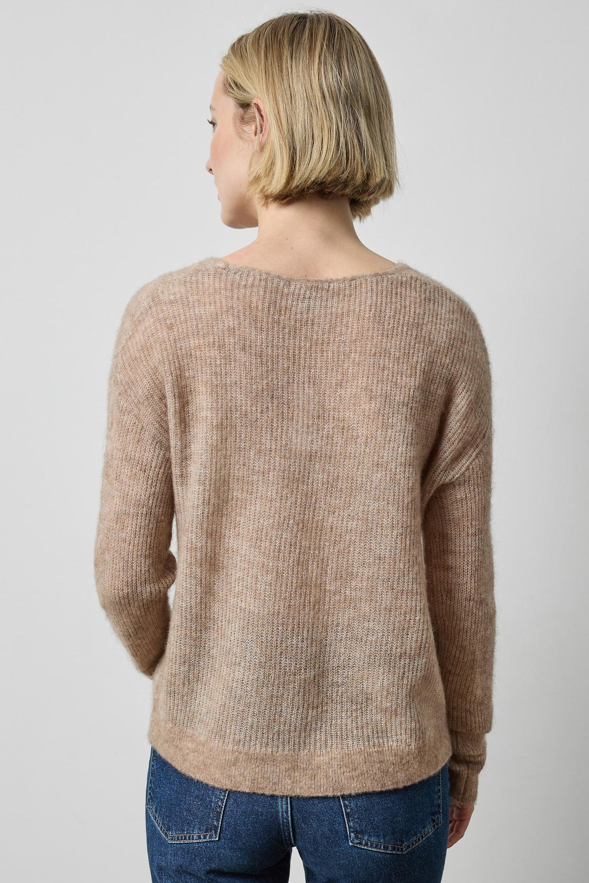 Featherweight V-Neck Sweater in color Sable Image A2