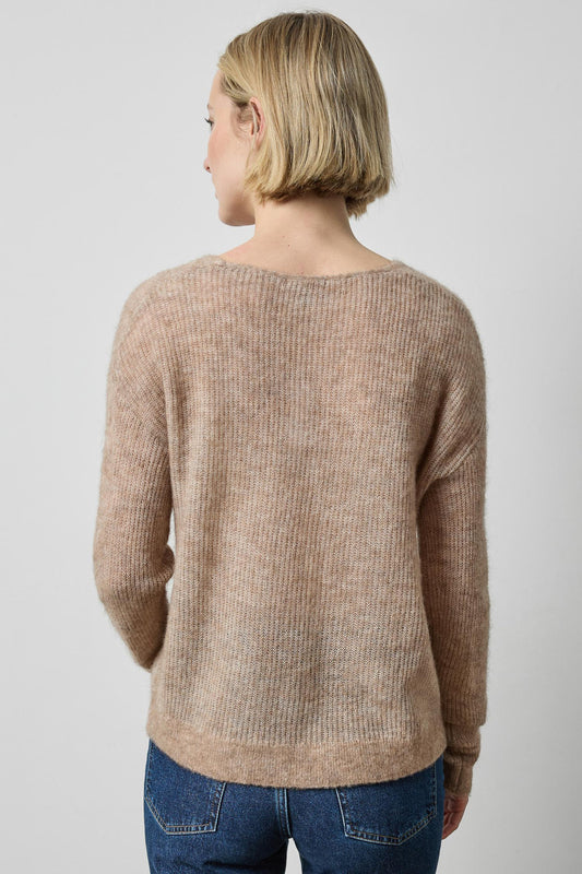 Featherweight V-Neck Sweater in color Sable Image A2