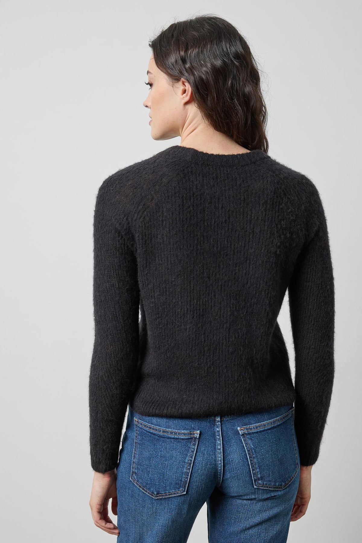 Featherweight Crewneck Sweater in color Black Image A2