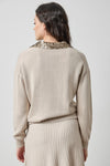 Sequin Polo Sweater in color Dove Image A2